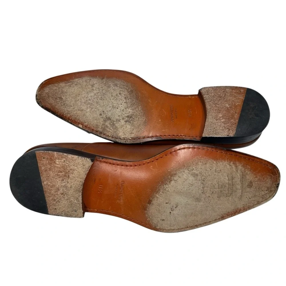 Magnanni Men's Saffron Oxford Cap Toe Dress Shoe Tan Brown Leather 11.5